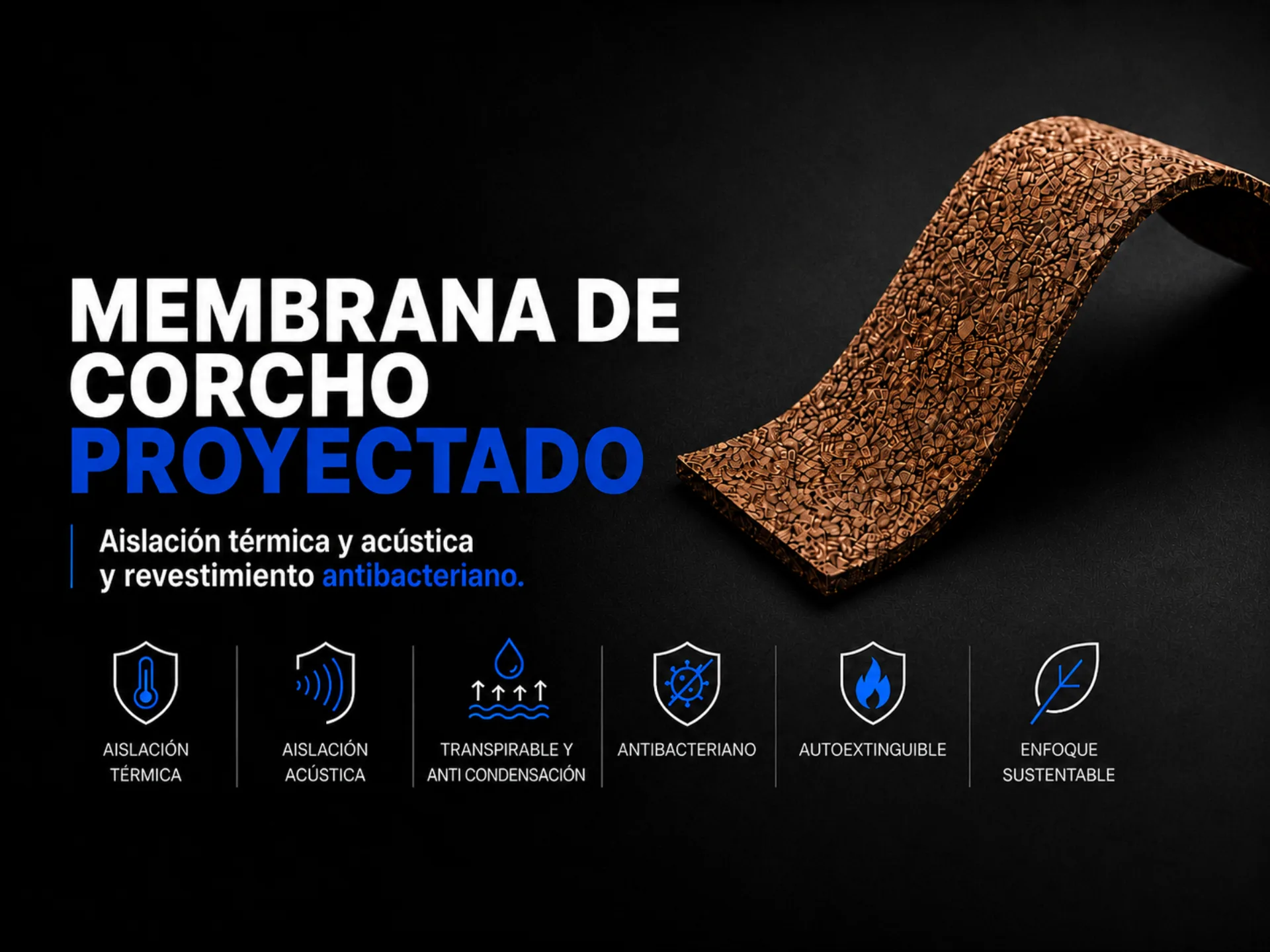 Aplicación de corcho proyectado como aislante térmico
