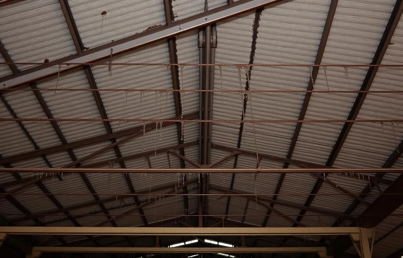 Condensación y goteo interior — solución MEMBRAX para bodegas industriales